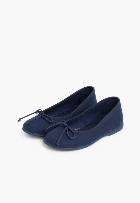 Ballerines pour fille  en toile avec ruban Blanc+Bleu marine+Écru+Fucsia+Gris+Rose pâle+Rouge+Sable 10 - vertbaudet enfant 