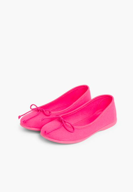 Ballerines pour fille  en toile avec ruban Blanc+Bleu marine+Écru+Fucsia+Gris+Rose pâle+Rouge+Sable 21 - vertbaudet enfant 