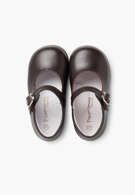 Chaussures babies à boucle en cuir Blanc+Bleu marine+Bordeaux+Marron+Porcelaine+Rose+Rouge 23 - vertbaudet enfant 