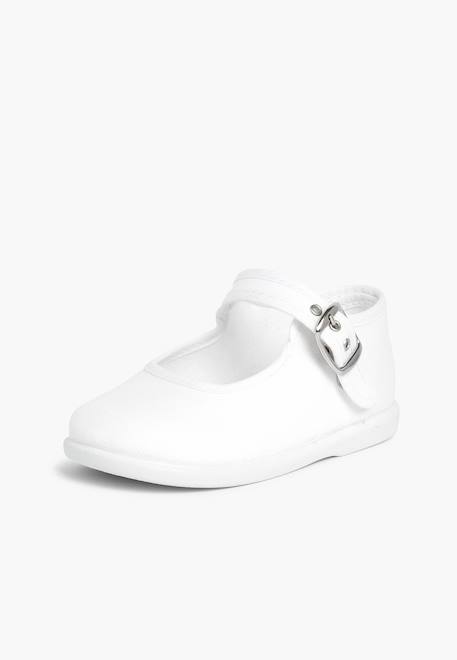 Chaussures en toile avec fermeture à boucle Aigue-marine+Blanc+Bleu marine+Écru+Fucsia+Gris+Jaune citron+Rose 8 - vertbaudet enfant 