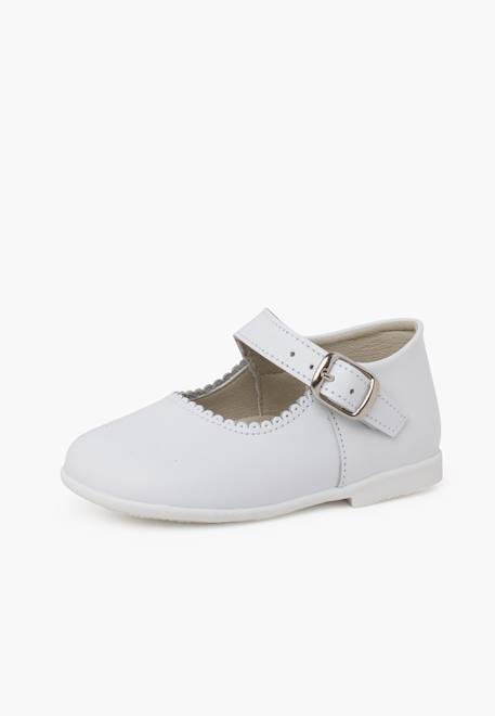 Chaussures babies à boucle en cuir Blanc+Bleu marine+Bordeaux+Marron+Porcelaine+Rose+Rouge 2 - vertbaudet enfant 