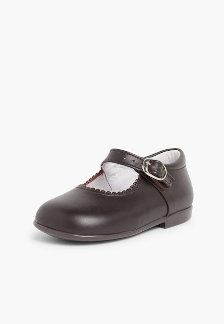 Chaussures babies à boucle en cuir Blanc+Bleu marine+Bordeaux+Marron+Porcelaine+Rose+Rouge 20 - vertbaudet enfant 