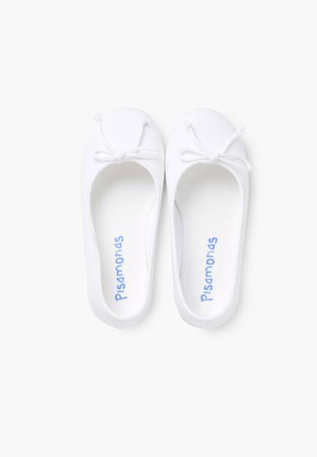 Ballerines pour fille  en toile avec ruban Blanc+Bleu marine+Écru+Fucsia+Gris+Rose pâle+Rouge+Sable 5 - vertbaudet enfant 