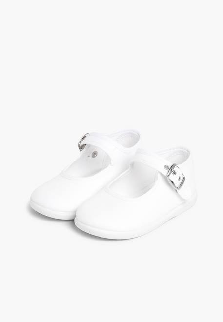 Chaussures en toile avec fermeture à boucle Aigue-marine+Blanc+Bleu marine+Écru+Fucsia+Gris+Jaune citron+Rose 10 - vertbaudet enfant 