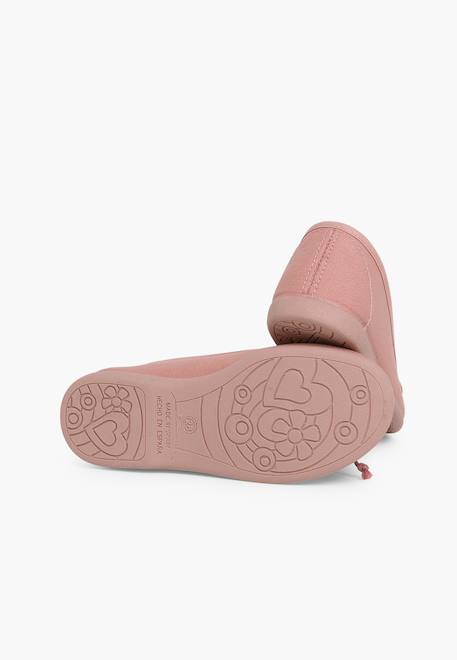 Ballerines pour fille  en toile avec ruban Blanc+Bleu marine+Écru+Fucsia+Gris+Rose pâle+Rouge+Sable 30 - vertbaudet enfant 