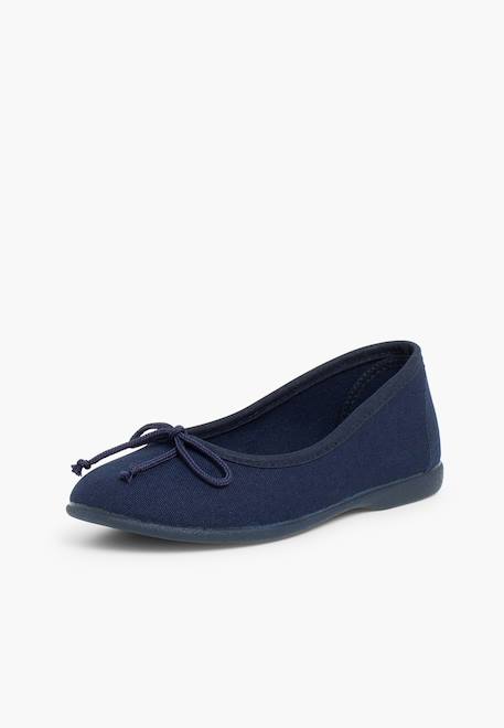 Ballerines pour fille  en toile avec ruban Blanc+Bleu marine+Écru+Fucsia+Gris+Rose pâle+Rouge+Sable 8 - vertbaudet enfant 