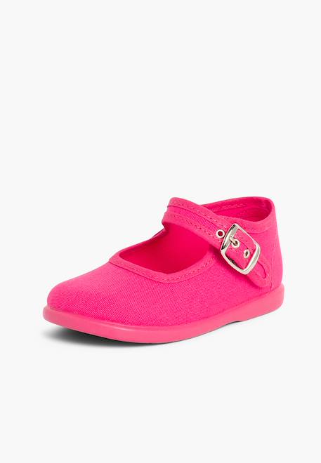 Chaussures en toile avec fermeture à boucle Aigue-marine+Blanc+Bleu marine+Écru+Fucsia+Gris+Jaune citron+Rose 25 - vertbaudet enfant 