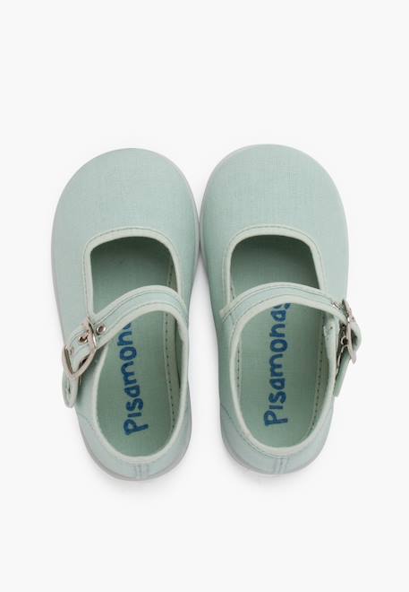 Chaussures en toile avec fermeture à boucle Aigue-marine+Blanc+Bleu marine+Écru+Fucsia+Gris+Jaune citron+Rose 5 - vertbaudet enfant 