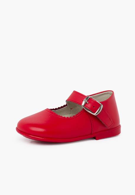 Chaussures babies à boucle en cuir Blanc+Bleu marine+Bordeaux+Marron+Porcelaine+Rose+Rouge 38 - vertbaudet enfant 