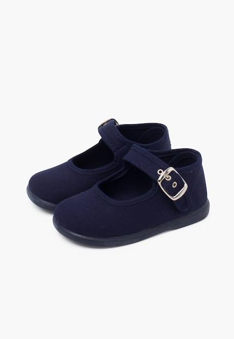 Chaussures en toile avec fermeture à boucle Aigue-marine+Blanc+Bleu marine+Écru+Fucsia+Gris+Jaune citron+Rose 16 - vertbaudet enfant 