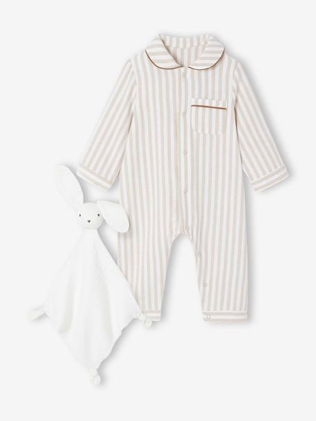 Pyjama bébé en flanelle + doudou coffret cadeau naissance beige 9 - vertbaudet enfant 