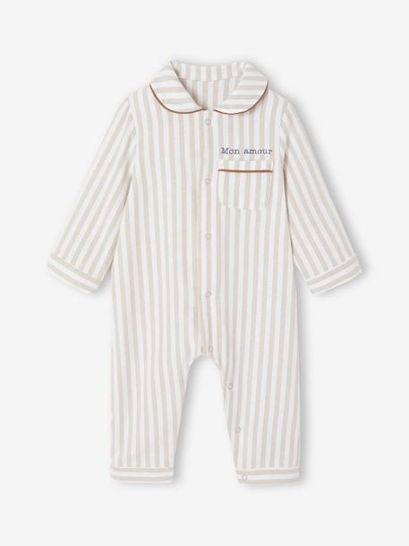 Pyjama bébé en flanelle + doudou coffret cadeau naissance beige 3 - vertbaudet enfant 