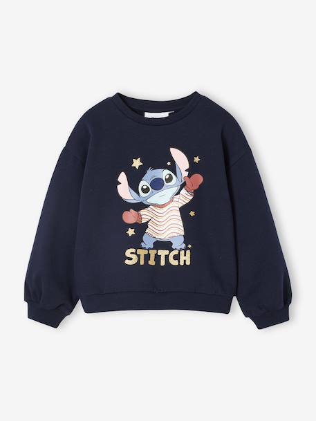 Sweat de Noël fille Disney Lilo & Stitch marine 1 - vertbaudet enfant 