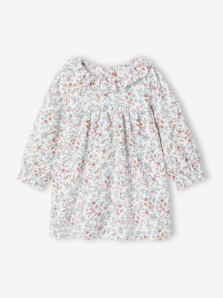 Ensemble naissance robe imprimée à fleurs + collants écru 2 - vertbaudet enfant 
