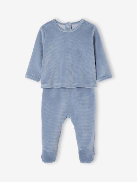 Lot de 2 pyjamas naissance 2 pièces velours écru 3 - vertbaudet enfant 