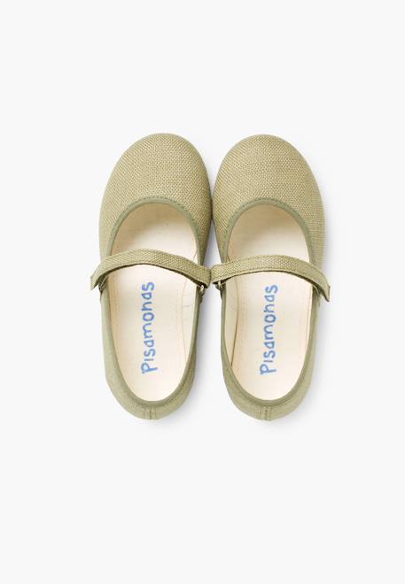 Chaussures babies en lin à scratch fin pour filles Aigue-marine+Blanc+Bleu de france+Bleu marine+Gris+Kaki+Rose+Sable 33 - vertbaudet enfant 