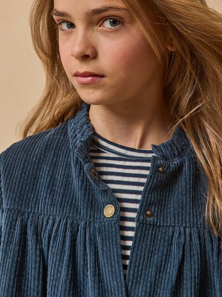 Robe fille en velours Kaki+Marine 8 - vertbaudet enfant 