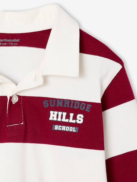 Polo Rayures Fils-Teints Garçon bordeaux 3 - vertbaudet enfant 