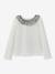 T-shirt col en tissu Liberty coton biologique écru+vert d'eau 1 - vertbaudet enfant 