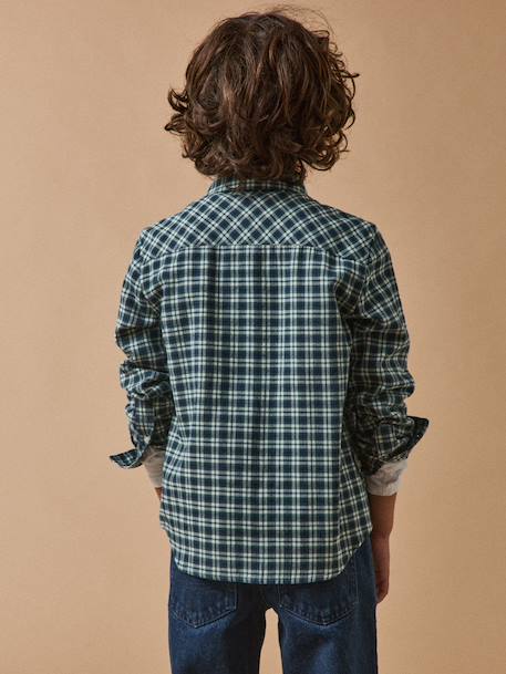 Chemise flanellisée garçon bleu 4 - vertbaudet enfant 