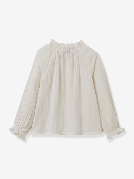 Blouse fille en gaze de coton écru 2 - vertbaudet enfant 