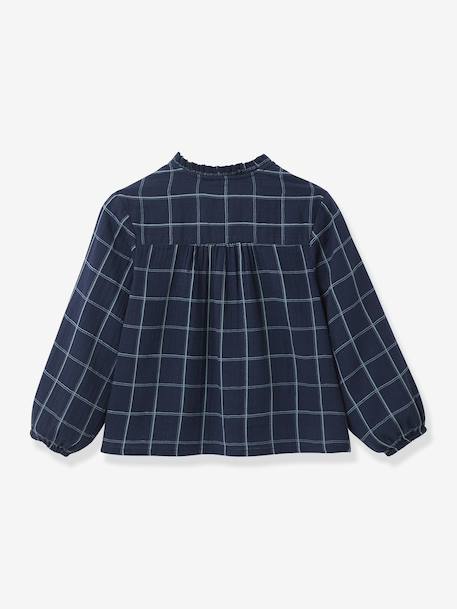 Blouse en gaze de coton fille marine 2 - vertbaudet enfant 