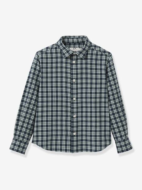 Chemise flanellisée garçon bleu 1 - vertbaudet enfant 