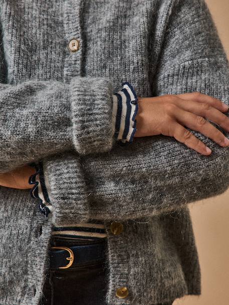 Cardigan fille avec laine et mohair gris 5 - vertbaudet enfant 