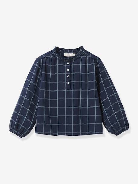 Blouse en gaze de coton fille marine 1 - vertbaudet enfant 