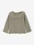 T-shirt bébé manches longues avec collerette brodée écru+kaki 5 - vertbaudet enfant 