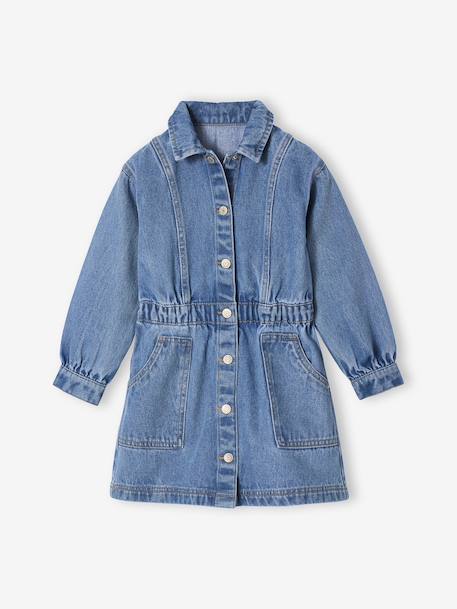 Robe en jean fille bleu moyen 1 - vertbaudet enfant 