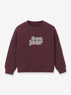 -Sweat fille à message coton biologique