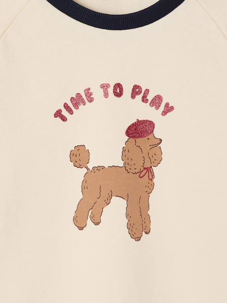 T-shirt fille motif chien détails glitter manches longues vanille 3 - vertbaudet enfant 