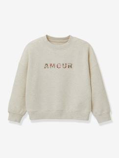 -Sweat fille lettres en tissu Liberty coton biologique