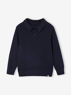 -Pull Col Polo Couleur Uni