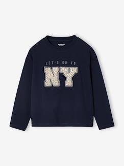 T-shirt animation lettres manches longues fille  - vertbaudet enfant