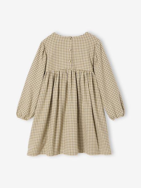 Robe vichy à volants fille carreaux gris+olive 8 - vertbaudet enfant 
