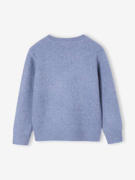 Pull en maille mousseuse garçon blanc chiné+bleu chiné 6 - vertbaudet enfant 