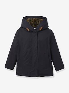 -Parka courte fille doublée léopard