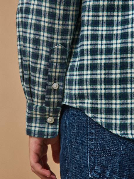 Chemise flanellisée garçon bleu 5 - vertbaudet enfant 