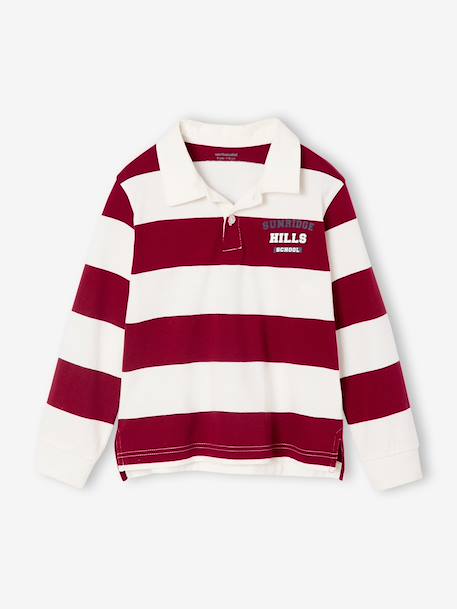 Polo Rayures Fils-Teints Garçon bordeaux 1 - vertbaudet enfant 