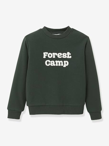Sweat doublé sherpa garçon vert 1 - vertbaudet enfant 