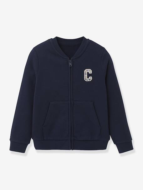 Cardigan fille en molleton coton biologique marine 1 - vertbaudet enfant 
