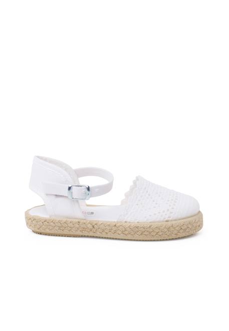 Espadrilles brodées à boucle Blanc+Bleu marine+Écru+Lilas+Rose 1 - vertbaudet enfant 