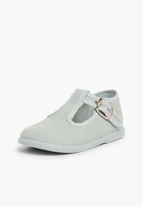 Salomés en toile avec fermeture à boucle Aigue-marine+Bleu marine+Brun+Ciel clair+Écru+Gris+Jaune citron+Rouge 30 - vertbaudet enfant 