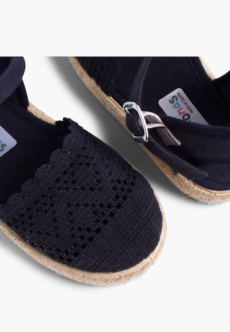 Espadrilles brodées à boucle Blanc+Bleu marine+Écru+Lilas+Rose 12 - vertbaudet enfant 