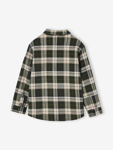 Chemise flanelle carreaux GA doublée Sherpa carreaux vert 5 - vertbaudet enfant 