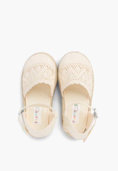 Espadrilles brodées à boucle Blanc+Bleu marine+Écru+Lilas+Rose 17 - vertbaudet enfant 
