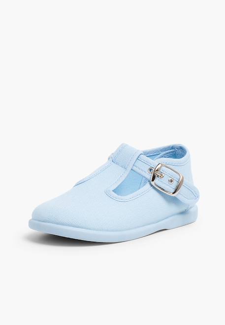 Salomés en toile avec fermeture à boucle Aigue-marine+Bleu marine+Brun+Ciel clair+Écru+Gris+Jaune citron+Rouge 19 - vertbaudet enfant 