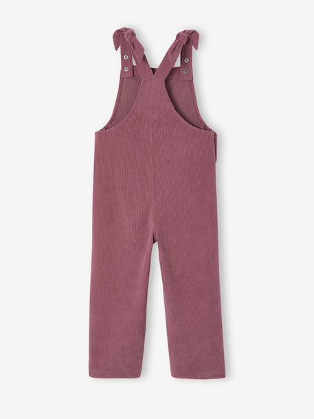 Salopette fille large velours effet molleton mauve+vert sapin 4 - vertbaudet enfant 